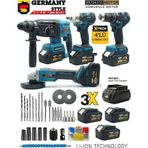 Germany Style Akülü Ultra 4lü Set Makine 125mm Avuç Taşlama, Sds Plus Kırıcı Delici Hilti, Somun Sık