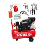 Germany Style Rodex Bakır Sargı Motor Gerçek 50 Lt 2 Hp Süper Hızlı Dolum Hava Kompresörü Havalı Boya Set 8 Bar