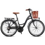 Geroni Tourer 26 Jant Alumınyum Kadro Shimano Vites Şehir Bisikleti - Siyah - Gri