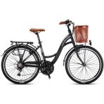 Geroni Tourer 26 Şehir Bisikleti 21 Vites Unisex 26 inç Jant Mat Siyah - Gri / Kahverengi - Siyah - Kahverengi