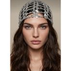 Ges Shop Kadın El Örgüsü Pinterest Model Saç Bandana & Bone & Bel & Omuz Aksesuarı - 109Gümüş