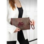 Ges Shop Kadın Etnik Desen Clutch Çanta - Bordo