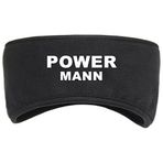 Geschenke mit Namen Powermann alın bandı, yumuşak, siyah, tüylenmeye karşı mikro polardan, yüksek kaliteli işlenmiş iç astarlı ve dikişli kenarlı