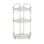Geseus BK083H Inox Paslanmaz Çelik Üç Katlı Kancalı Banyo Köşe Rafı
