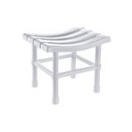 Geseus CLK-124 Çelik Ayna Kare Çok Amaçlı Tabure Beyaz Banyo Taburesi