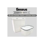 Geseus Gümüş Ikili Dokunmatik 80 Lt Çamaşır Sepeti+Çamaşır Selesi Çeyiz Seti-MT09