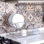 Geseus KB009 Home Krom Şeffaf İki Katlı Tabaklık Bulaşıklık