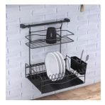 Geseus KB013S Home Borulu Askılı Mat Siyah Bardaklık Tabaklık Bulaşıklık