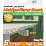 Geseus Kendinden Yapışkanlı Masa,raf,dolap,tezgah,mobilya Kenar Bandı 18MMX5 Metre-Gri