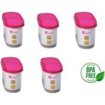 Geseus Moon Star Modüler Kapaklı Kuru Gida Saklama Kabı 1,2 Lt x 5ADET Mb-11