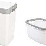 Geseus Motek Tekli 40 Lt Kirli Çamaşır Sepeti+Çamaşır Selesi Ikili Set, Çeyiz Seti Gri+Beyaz