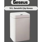 Geseus Sensörlü Otomatik Plastik Çöp Kovası 18 Litre-Beyaz Yerli Üretim