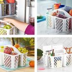 Geseus Taşıma Saplı Buzdolabı,Mutfak,Banyo Duzenleyici Organızer Beyaz-8114