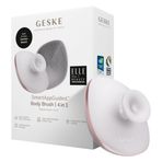 GESKE Yumuşak Fırça Dokulu Hijyenik Silikon Vücut Temizleme Fırçası Metal Detaylı BEYAZ