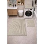Get Carpet 3’lü Banyo Paspas Takımı – Banyo Paspas Takımı ve Çamaşır Makine Örtüsü Matı Dijital Baskılı, Yıkanabilir, Klozet ve Makine Önü Set - Bej - Krem - Mavi