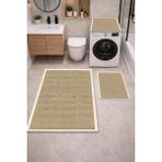 Get Carpet 3’lü Banyo Paspas Takımı – Banyo Paspas Takımı ve Çamaşır Makine Örtüsü Matı Dijital Baskılı, Yıkanabilir, Klozet ve Makine Önü Set - Sarı