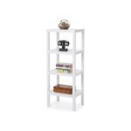 Get Store Deconox 4 Katlı Köşe Rafı | Banyo, Mutfak ve Kiler Için Yer Tasarruflu Organizer | Çok Amaçlı Plastik Raf | 4 Farklı Renk Seçeneği (38X29X100CM) (Beyaz)