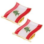 GETAJGHSD 2 Adet Lübnan Bayrağı Yaka Pin Metal Broş Rozeti Uluslararası Seyahat Için Ideal Erkek Takım Elbise Kadın Şal Ve Sırt Çantası Aksesuarları
