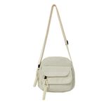 GETBSTOOP Kadın Crossbody çanta çok yönlü çok katmanlı omuzdan askili çanta yumuşak küçük kare çanta Satchel Hobo çanta seyahat tatil çanta, beyaz