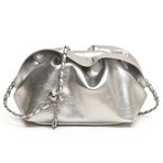 GETBSTOOP Kadın omuzdan askili çanta zincir PU deri Crossbody çanta klip koltuk altı çanta debriyaj çanta seyahat için gidip, gümüş, 200.00x140.00x95.00mm/7.87x5.51x3.74inch