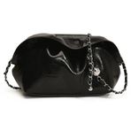 GETBSTOOP Kadın omuzdan askili çanta zincir PU deri Crossbody çanta klip koltuk altı çanta debriyaj çanta seyahat için gidip, siyah, 200.00x140.00x95.00mm/7.87x5.51x3.74inch