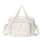 GETBSTOOP Kadınlar için Hafta Sonu Çantaları Pamuk Kapitone Gecelik Çanta Hastane Çantası Annelik Essentials Küçük Çiçekli Holdall Hafta Sonu Seyahat Duffel Çantaları Bebek Bezi Çantası, çiçek