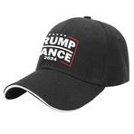GETBSTOOP Trump Vance 2024 şapka kamyon şoförü şapka nefes tepeli ayarlanabilir Unisex beyzbol şapkası işlemeli baba şapkası açık hava sporları için, siyah, One Size-M