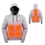 GETBSTOOP Uzun kollu Streetwear gevşek mont 5 ısıtma bölgesi 3 ısı seviyesi erkek kadın Vintage gotik ısıtmalı yumuşak USB şarj edilebilir Harajuku tişörtü kamp açık hava iş balıkçılık için, gri, 3XL