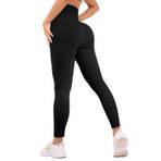 Getervb Booty Scrunch Butt High Waist Push Up Dikişsiz Opak A-Siyah Kadın Tayt