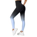 Getervb Booty Scrunch Butt High Waist Push Up Dikişsiz Opak C Siyah Mavi Kadın Tayt