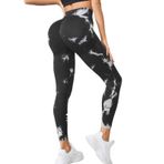 Getervb Scrunch Butt Push Up Jogging Yüksel Bel Opak Dikişsiz C-Siyah Kadın Tayt