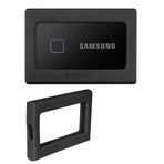 getgear Samsung T7, T7 Touch Taşınabilir SSD için Silikon Tampon - 1 TB, 2 TB, 500 GB, USB 3.2, Güçlü Darbe Emici, Kaymaya Dayanıklı - Siyah (Siyah)