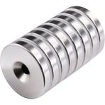 Getittir 2 Adet 25X10/5X5,5 mm Neodyum Mıknatıs Havşa Delikli Magnet Vida Atılabilir N35 Nikel Paslanmaz ( Lisinya )