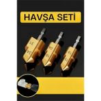 Getittir Plastik Boru Kalemtraş Kademeli Boru Açma Pvc Pprc Boru Tamir Delme Genişletme Onarımı Için 3lü Havşa Seti ( Lisinya )
