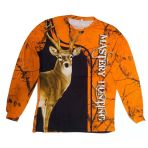 Geyik Desenli Turuncu Kamuflaj Sıfır Yaka Uzun Kollu Sweatshirt