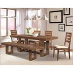Geyik Mobilya Masif Ağaç Eskitme Yemek Masası - Ceviz - 90X190X75H