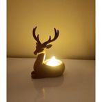 Geyik Mumluk Noel Yılbaşı Süsü Dekoratif Biblo Tealight Mumluk Mum Dahildir