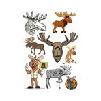 Geyik Sticker Set-1 8 Parça Telefon, Tablet, Defter, Laptop Sticker