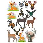 Geyik Sticker Set-2 17 Parça Telefon, Tablet, Defter, Laptop Sticker