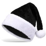 Geyoga 1 adet Noel Baba şapkası, Noel Baba şapkası, pelüş, kalın kenarlı, Noel Baba şapkası, yetişkinler için, bayramlar, yeni yıl partisi