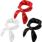 Geyoga 3 Adet Kadın İpeksi Kare Şal Tek Renkli Boyun Şalı Baş Sargısı, 23,6 x 23,6 inç (Siyah, Kırmızı, Beyaz), Schwarz, Rot, Weiß, 60 x 60 cm/ 23,6 x 23,6 Zoll