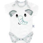 Gezenbebe Hero Bebekler İçin Nakışlı Kısa Kol Body Elephant - Yeşil - 12 - 15 Ay