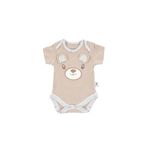 Gezenbebe Hero Bebekler İçin Nakışlı Kısa Kol Body Teddy (Organik) 9-12 Ay