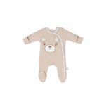 Gezenbebe Hero Uzun Kollu Nakışlı Bebek Tulumu Teddy (Organik) Yeni Doğan