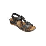 Gezer Kadin Krem Siyah Tasli 4Cm Topuklu Sandalet
