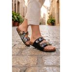 Gezer Kadın Yazlık Iki Toka Ayarlanabilir Fashion Terlik - Siyah