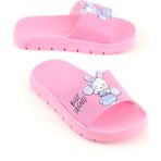 Gezer Kız Çocuk Yazlık Best Friend Bunny Pu Rahat Taban Ev Banyo Havuz Plaj Terlik - Pembe