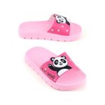 Gezer Kız Çocuk Yazlık Best Friend Panda Pu Rahat Taban Ev Banyo Havuz Plaj Terlik Fuşya