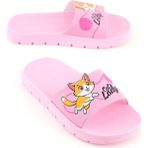 Gezer Kız Çocuk Yazlık Cat Lady Pu Rahat Taban Ev Banyo Havuz Plaj Terlik PEMBE