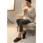 Gezer Unisex Kışlık Keçe Sessiz Rahat Taban Ev Halı Misafir Terliği - Kahve
